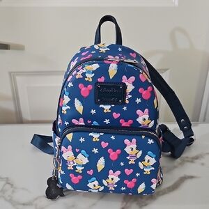 Disney Kids Backpack - Navy with Pink and Yellow Characters